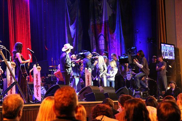 Gibson on Nashville TV set