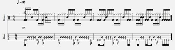 Syncing Bass and Drums notation