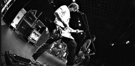Amber Pacific guitarist Rick Hanson with a Gibson Explorer Amber Pacific guitarist Rick Hanson with a Gibson Explorer