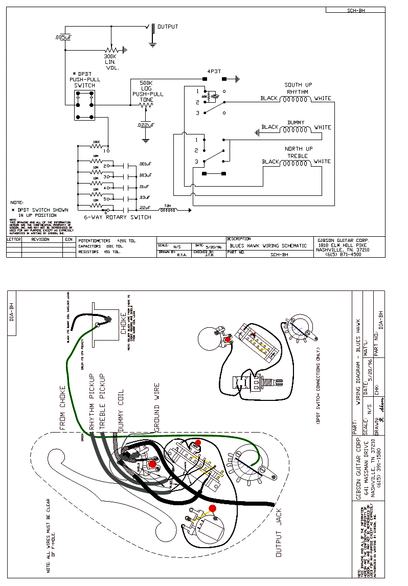 Original Gibson & Epiphone Guitar Wirirng Diagrams