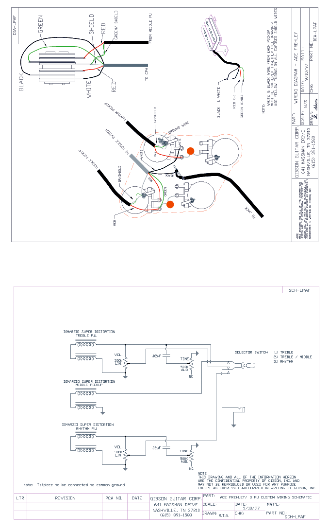 Original Gibson & Epiphone Guitar Wirirng Diagrams