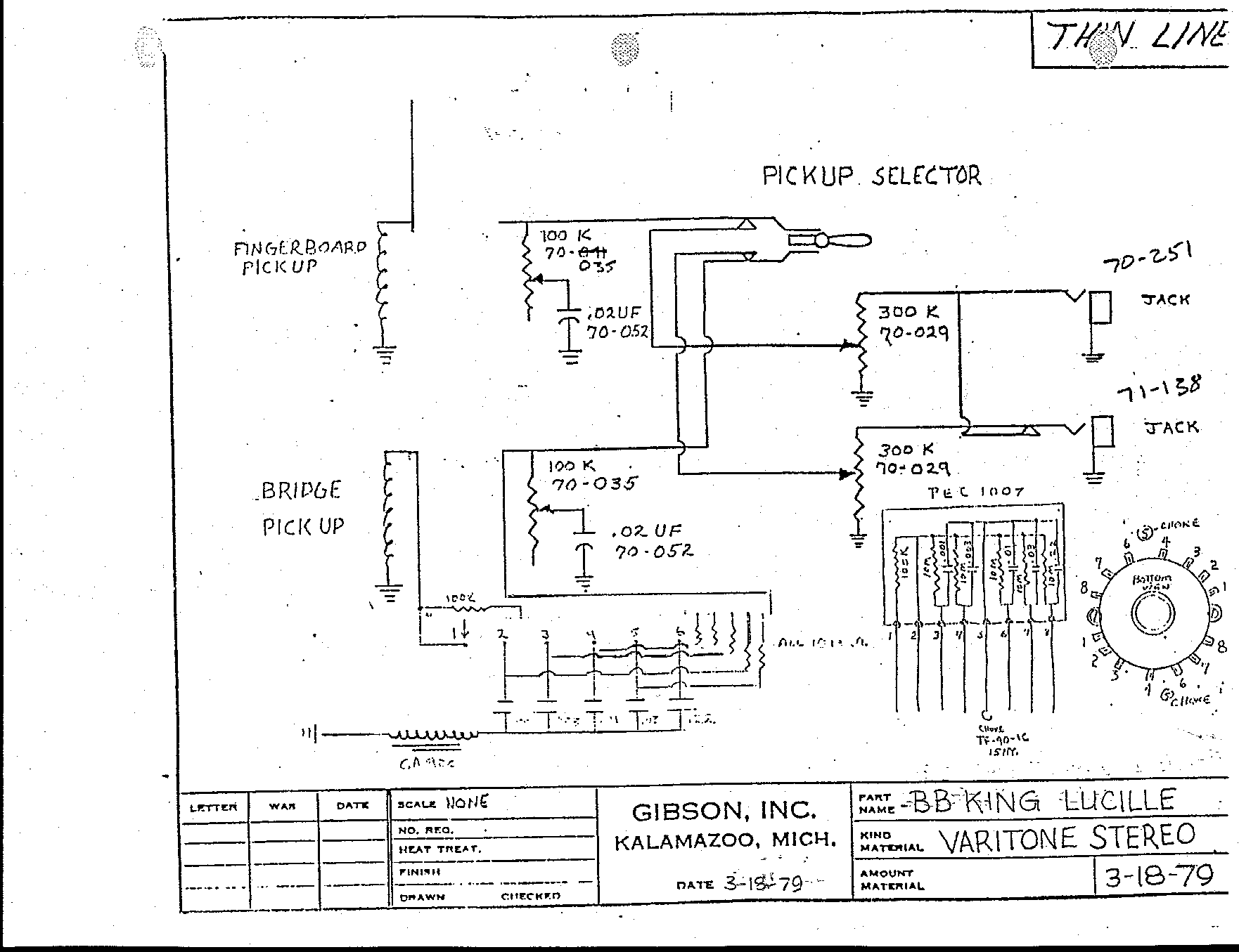 Original Gibson Epiphone Guitar Wirirng Diagrams