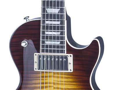 LPS716TOCH1 NF 04 - 2016 Gibson Limited Edition Les Paul Standard 7 String LP Amber-Rare!